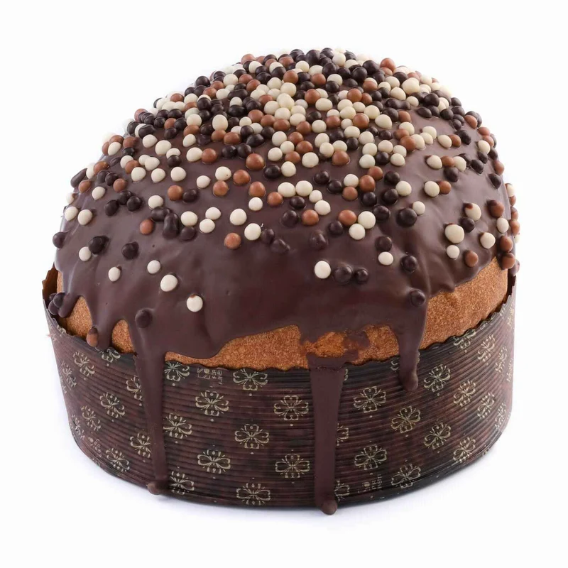 panettone artigianale farcito ai 3 cioccolati fatto con lievito madre1500 Grammi