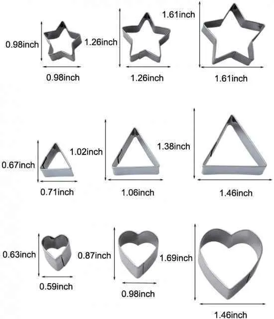 Set C di 24 Cutter Stampi Geometrici in metallo