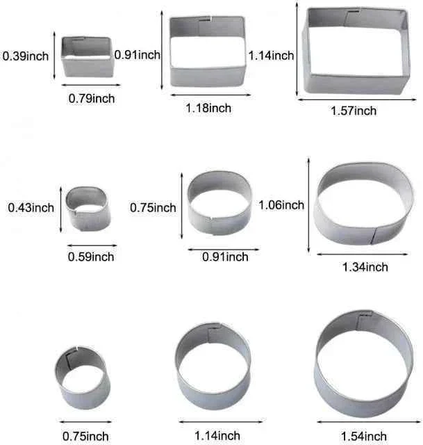 Set C di 24 Cutter Stampi Geometrici in metallo