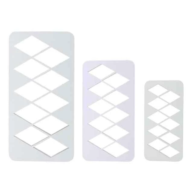 Trapunta Grande. Set di 3 Multi Tagliapasta Geometrici Diamante. PME