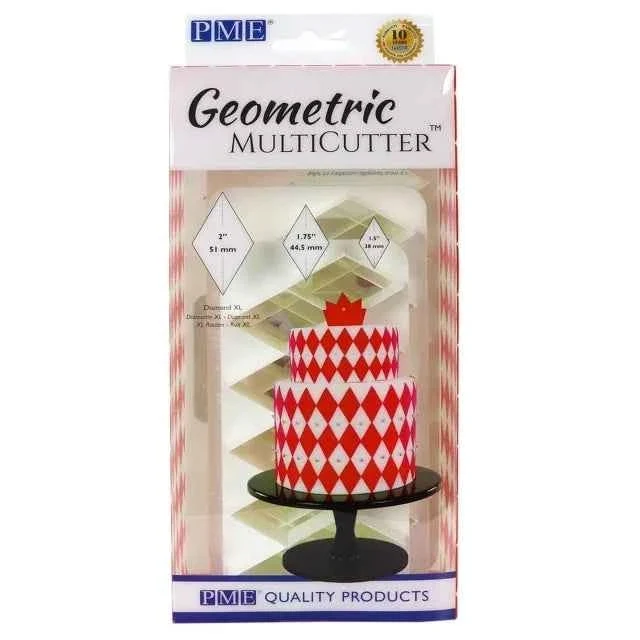 Trapunta Grande. Set di 3 Multi Tagliapasta Geometrici Diamante. PME