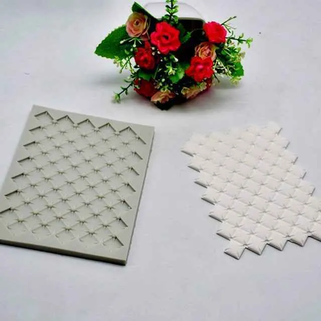Trapunta incrociata. Stampo in silicone effetto Diamante.