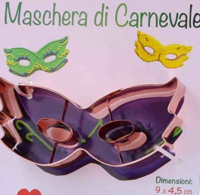 Maschera Carnevale. Stampo e Tagliapasta in metallo Ramato.