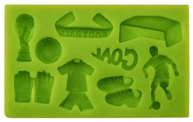 Tema Calcio. Stampo in Silicone con 9 forme.