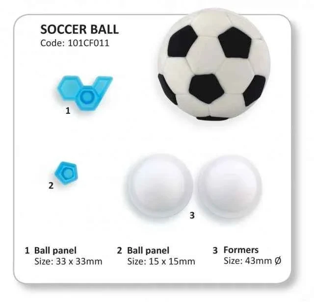 Pallone Calcio. Set di 2 Semisfere con stampo di Esagono e Pentagono.