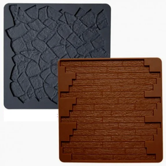 Set 2 stampi di Muro Legno Mattoni e Pietra. Silicone. Wilton