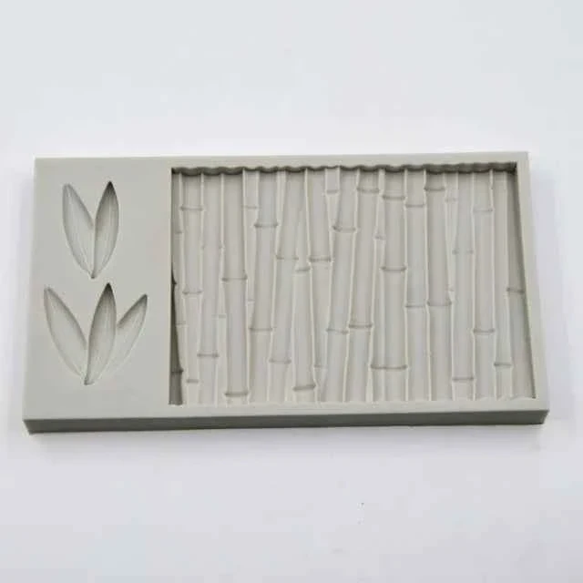 Bamboo venature Legno Steccato con foglie. Stampo in silicone