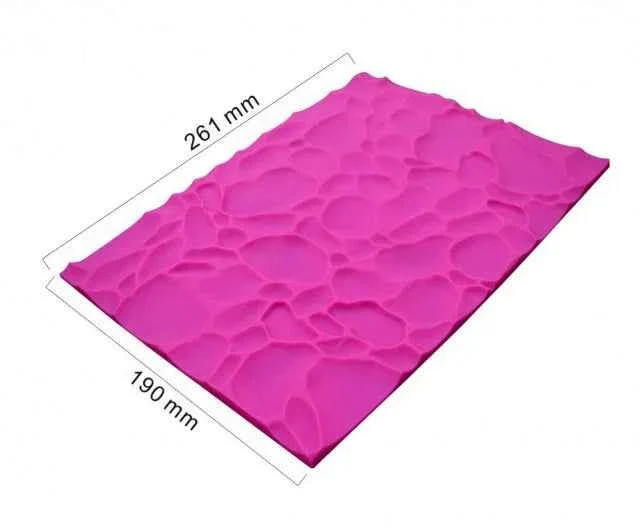 Muro di Sassi e Pietra. Grande Stampo in silicone. Tappetino 19 x 26 cm