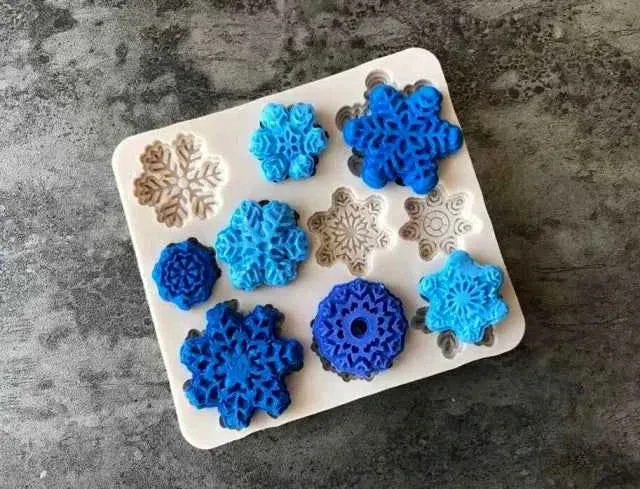 Fiocco di Neve. Stampo in Silicone con 10 Fiocchi