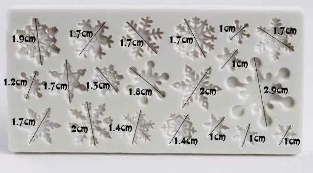 Fiocco di Neve. Stampo in Silicone con 20 Fiocchi