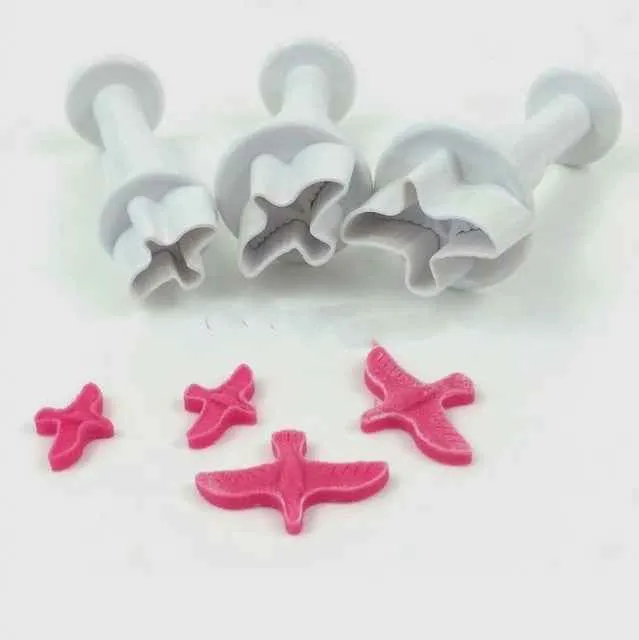 Colombe. Set 3 mini stampi ad espulsione. Originale Dekofee