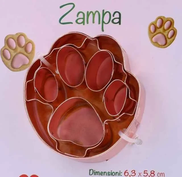 Zampa. Stampo e Tagliapasta in metallo Ramato.