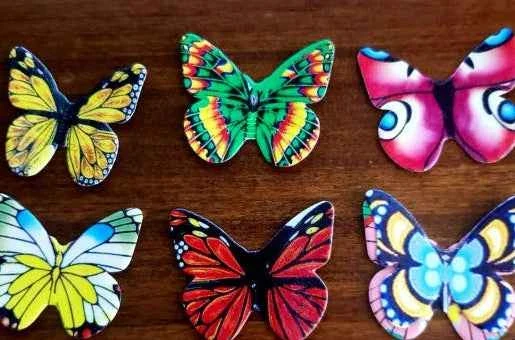 Set E. Farfalle volanti in Wafer Paper edibili. Cake Topper