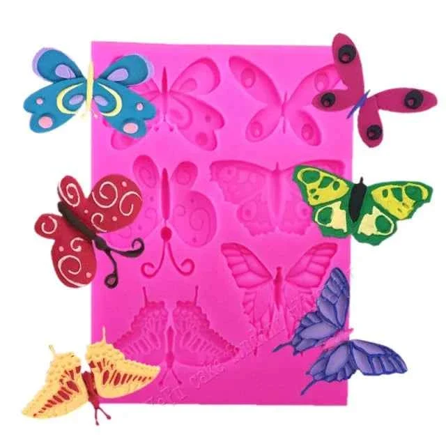 6 Farfalle decorate in varie forme. Stampo in silicone