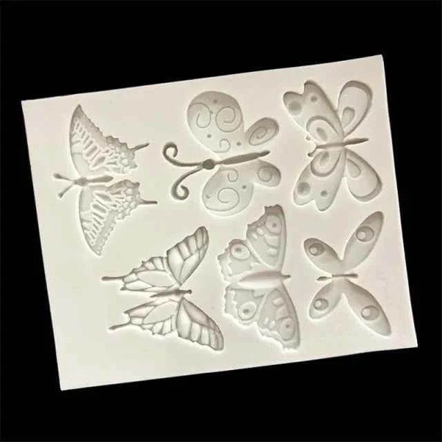 6 Farfalle decorate in varie forme. Stampo in silicone