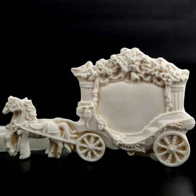 Carrozza con Cavallo. Grande Stampo in silicone.Palace Carriage Silicone Mold
