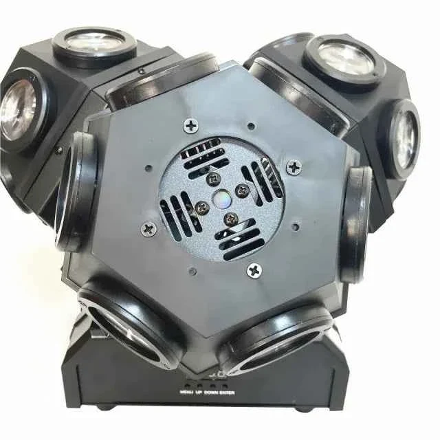 Faro Professional LED Stroboscopico con Laser, anche posizionabile su tavolo. Doppia testa mobile rotante con effetto DISCO a 3 Teste 4 in 1 RGB-W RGB. In zona Roma anche a noleggio