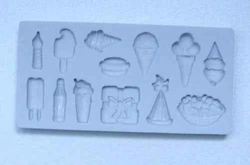 Stampo silicone con motivi Party Time.