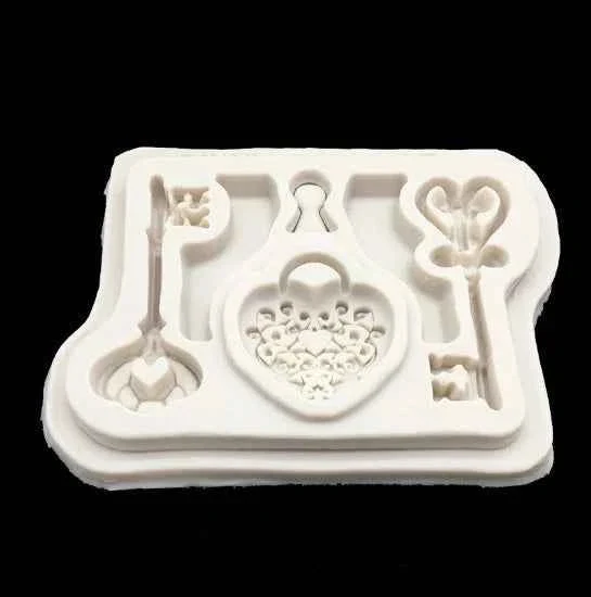 Chiave decorata e Serratura. Stampo in silicone