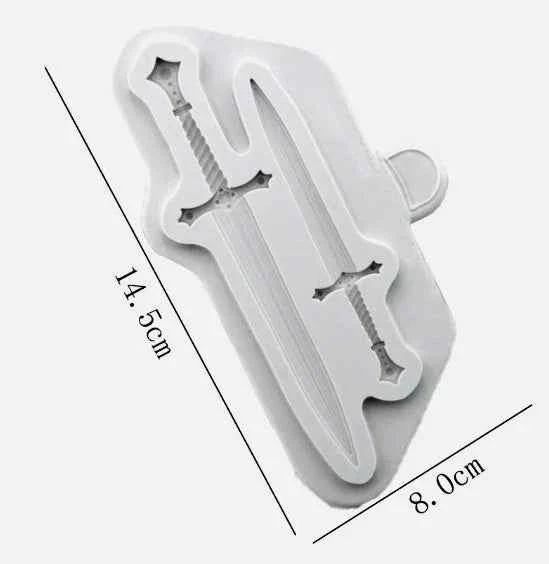Grande Spada decorata in 2 misure. Stampo in silicone