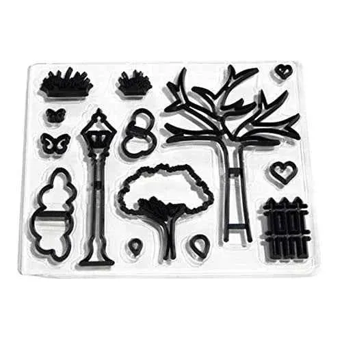 Lampione Albero Nuvole e Recinto. Stampo Parco Patchwork Cutter