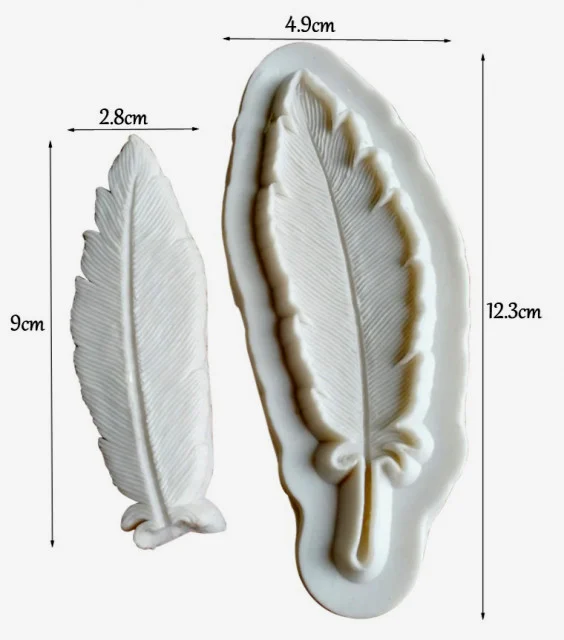Grande stampo Piuma in silicone di 12.3 cm