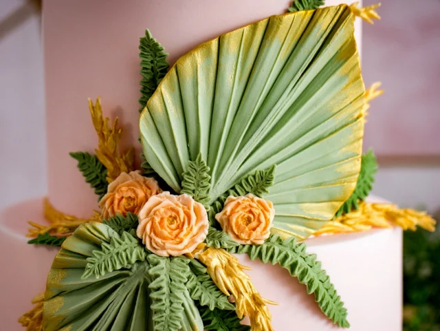 Piccola Foglia di Palma. Stampo con 3 Palme di 6.2 - 5 e 3.8 cm in alta risoluzione in silicone