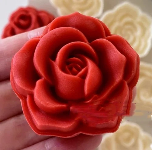 4 Bellissime Rose. Fantastico stampo Mooncake. Set di 4 forme