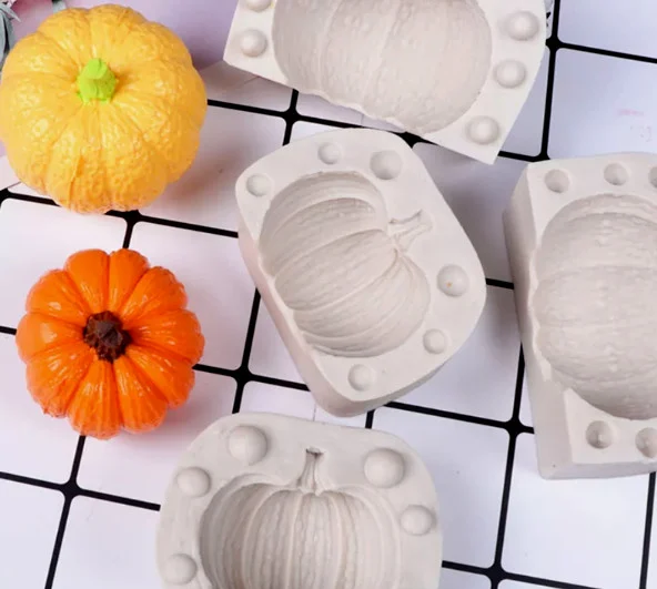 Zucca. Grande stampo 3/D Halloween in silicone di 4.6 x 6.7 cm. Halloween Pumpkin Mold