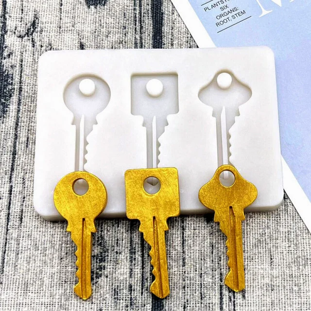 Chiave realistica. Stampo in silicone di 3 tipi di chiavi. Key Silicone Mold