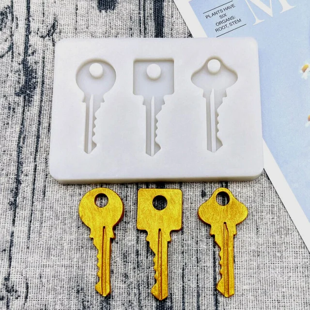 Chiave realistica. Stampo in silicone di 3 tipi di chiavi. Key Silicone Mold