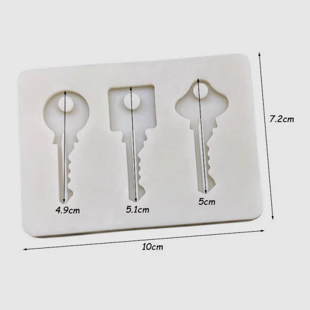 Chiave realistica. Stampo in silicone di 3 tipi di chiavi. Key Silicone Mold
