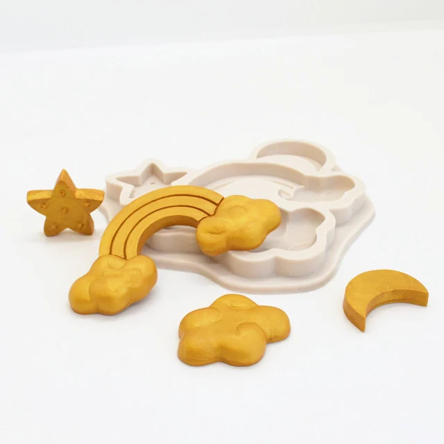 Arcobaleno Nuvola Luna e Stella. Stampo decorativo in silicone