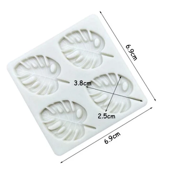Piccole Foglie di Palma. Stampo con 4 Palme in silicone