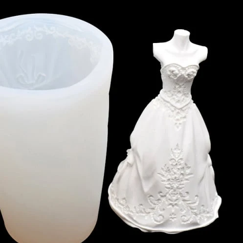 Abito da Sposa moderno. Stampo in silicone anche per Candele