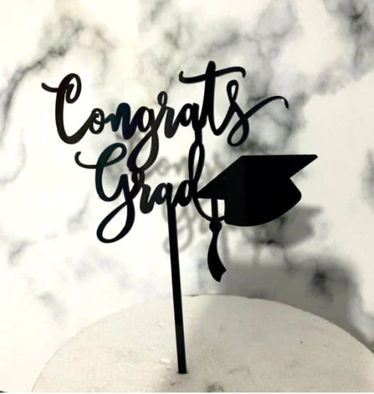 Congrats Grad + Cappello e Tocco. Laurea. Cake Topper