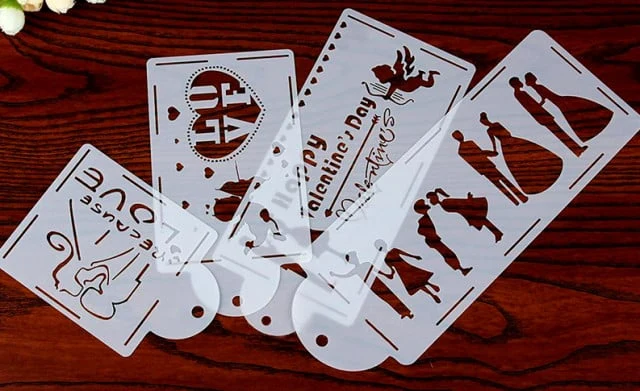 Amore e Innamorati. Set di 4 fantastici Stencil