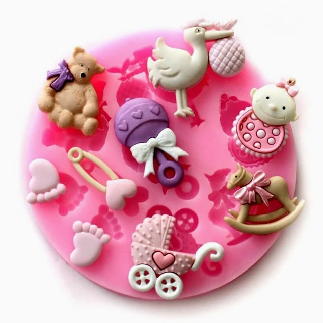 Battesimo Baby. Stampo in silicone con tante forme
