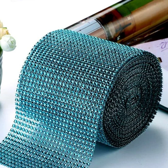 Oro. Bordo Strass Alto 10 cm con 24 file