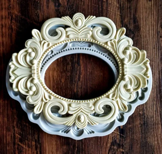 Grande Cornice Stile Barocco 25 x 20 cm. Vintage. Stampo in silicone