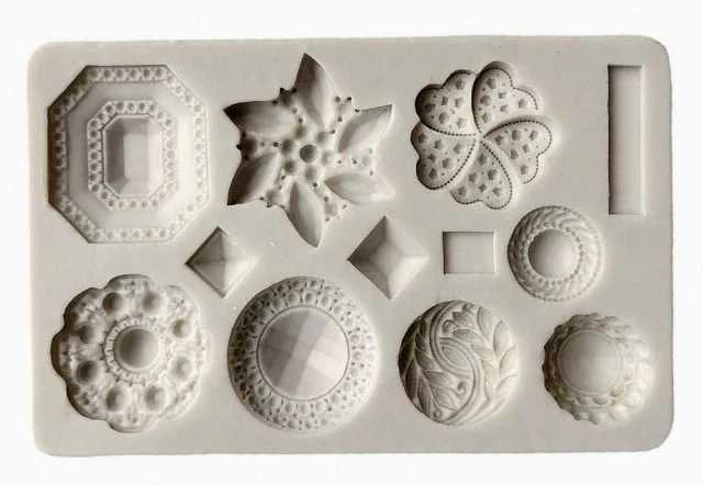 Bellissimi Gioielli Bottoni e Diadema in varie forme. Barocco Vintage. Stampo in silicone