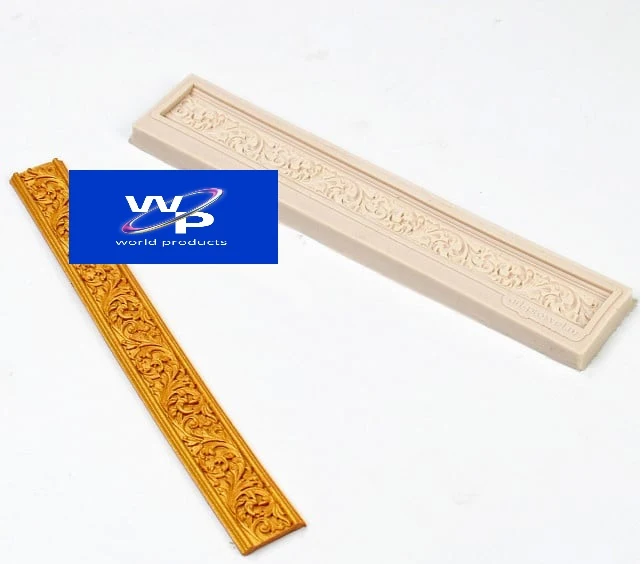 Bordo Cornice lungo decorato Barocca Vintage motivo Floreale. Silicone Mold Flower Frame Lace. Stampo in silicone