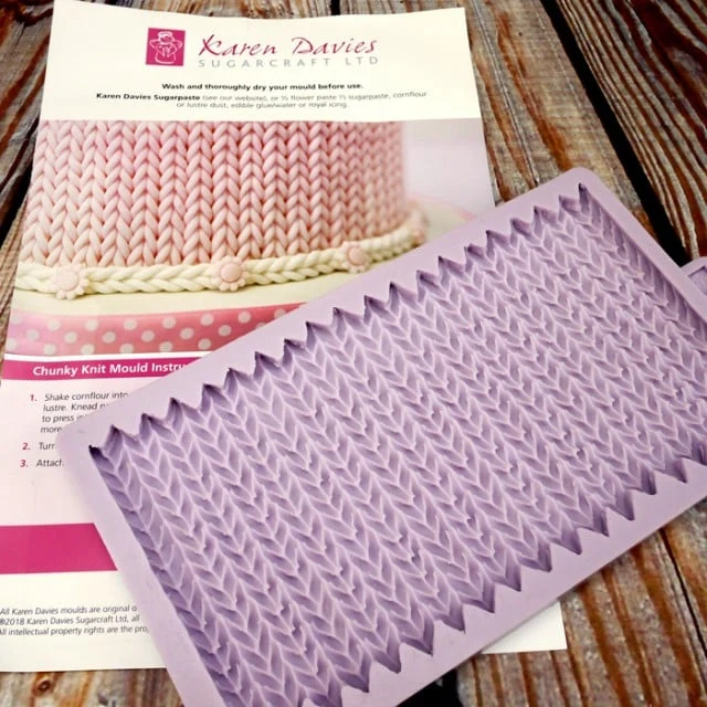 Uncinetto. Fantastico grande Stampo in silicone Chunky Knit. Originale Karen Davies.