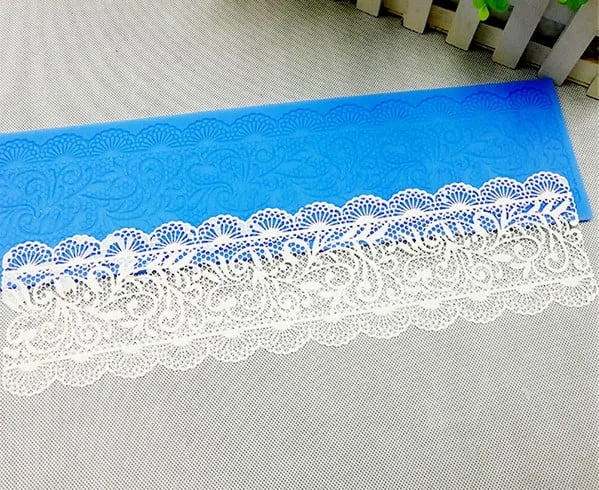 Bordo Pizzo. Grande Stampo in silicone. Flower Wedding Cake Silicone Beautiful Flower Lace