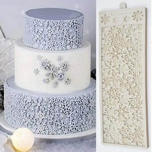 Fiocchi di neve. Grande Bordo in silicone di 37 x 12 cm