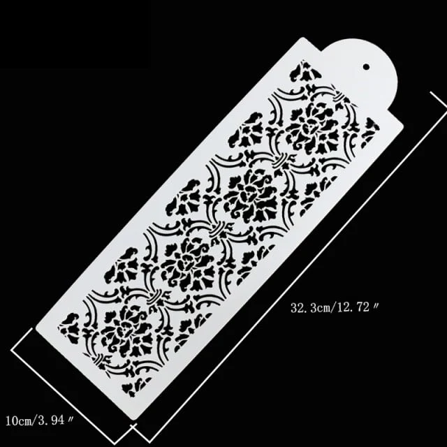 Elegante Bordo decorativo di 27 cm. Stencil per decorazioni