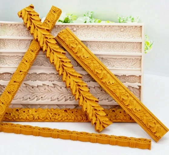 Stupendo Bordo in 6 decorazioni Barocco Vintage. Grande stampo in silicone