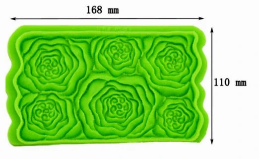 Bordo di 6 Grandi Rose. Spettacolare stampo in silicone