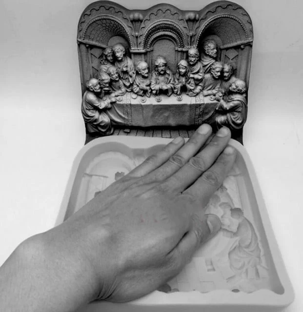 Stupendo Affresco Ultima cena di Gesù. Pasqua. Grande stampo in silicone