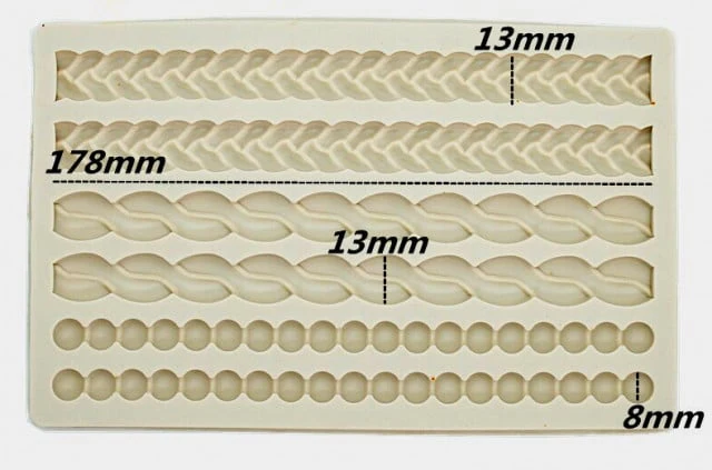 Unico Bordo Perle di 6 file. Stampo in silicone